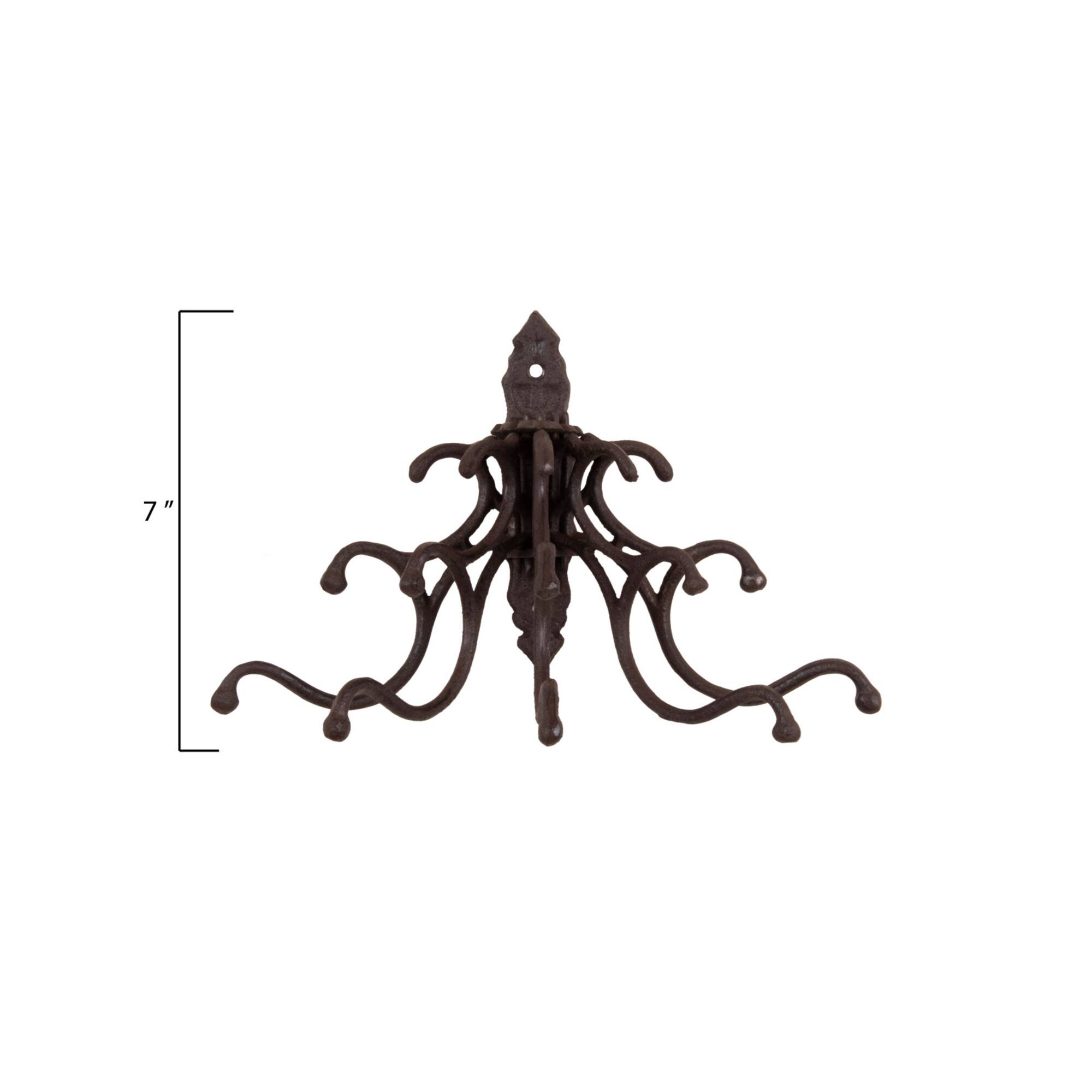 Hello Honey® 7.5" Antique Rust Finish Cast Iron Wall Hooks